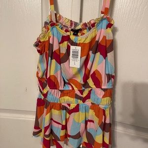 Torrid multi color muslin top, with tags plus size 0